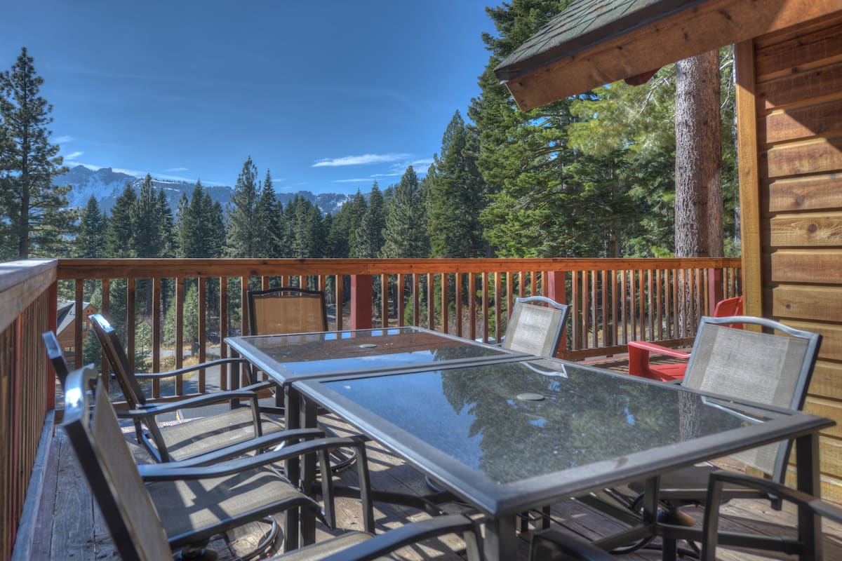 Alpine Meadows Backside Vacation Rental porch tables