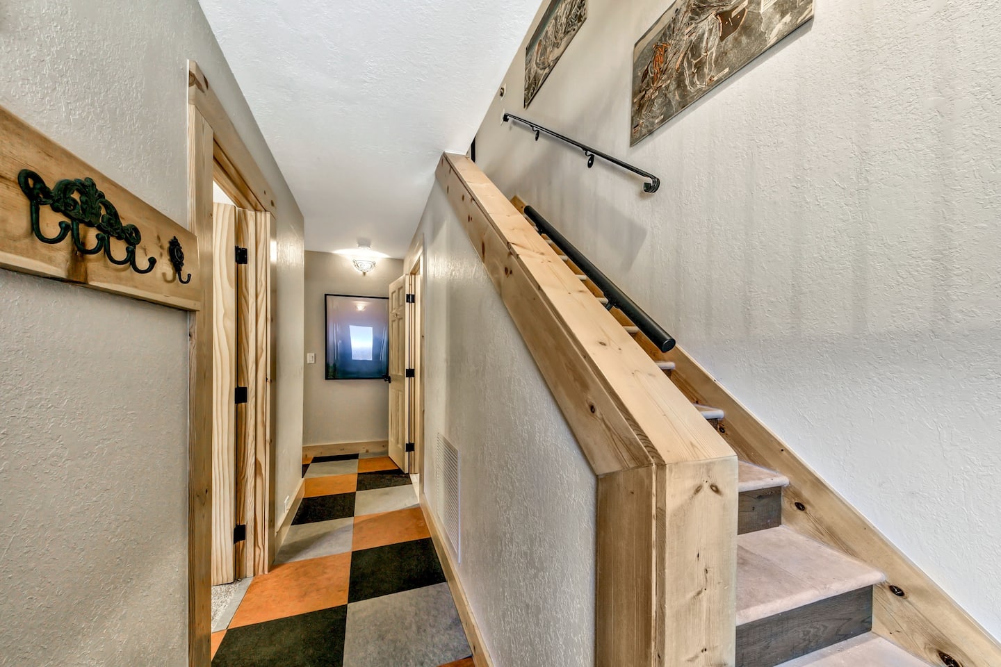 northstar vacation rental condo aspen grove hall and stairs