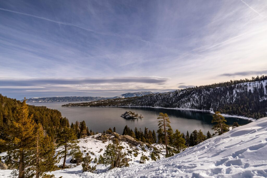 emerald bay lake tahoe california winter